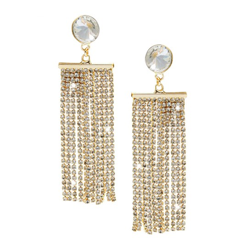 Shining Jewel -By Shivansh Gold-Toned Gold Plated Contemporary Drop Earrings